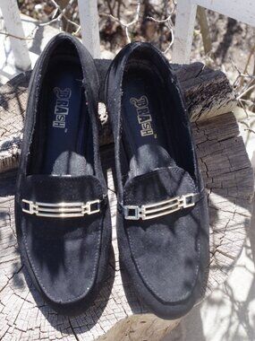 Brash Ladies Black Suede Loafers r Shoes